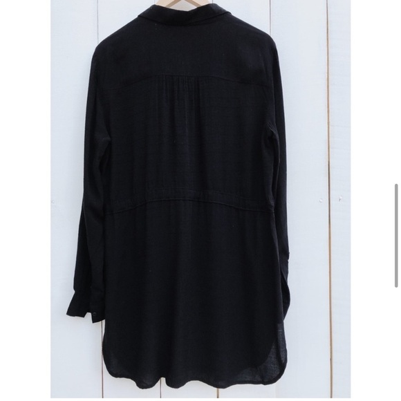 Anthropologie HD in Paris Carmina Tie Waist Tunic Top in Black Size Medium - Picture 6 of 9
